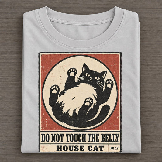 Do Not Touch The Belly Neko Says No Classic T-shirt – Grey