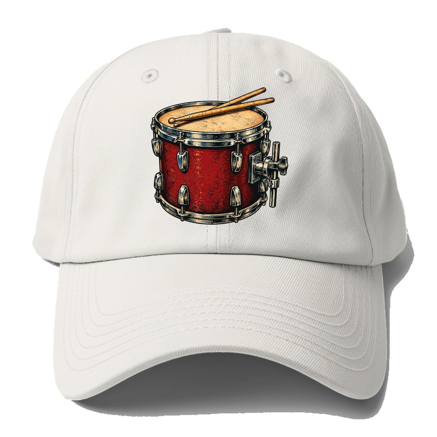 Single Rack Tom Drum Kit Baseball Cap – Off White