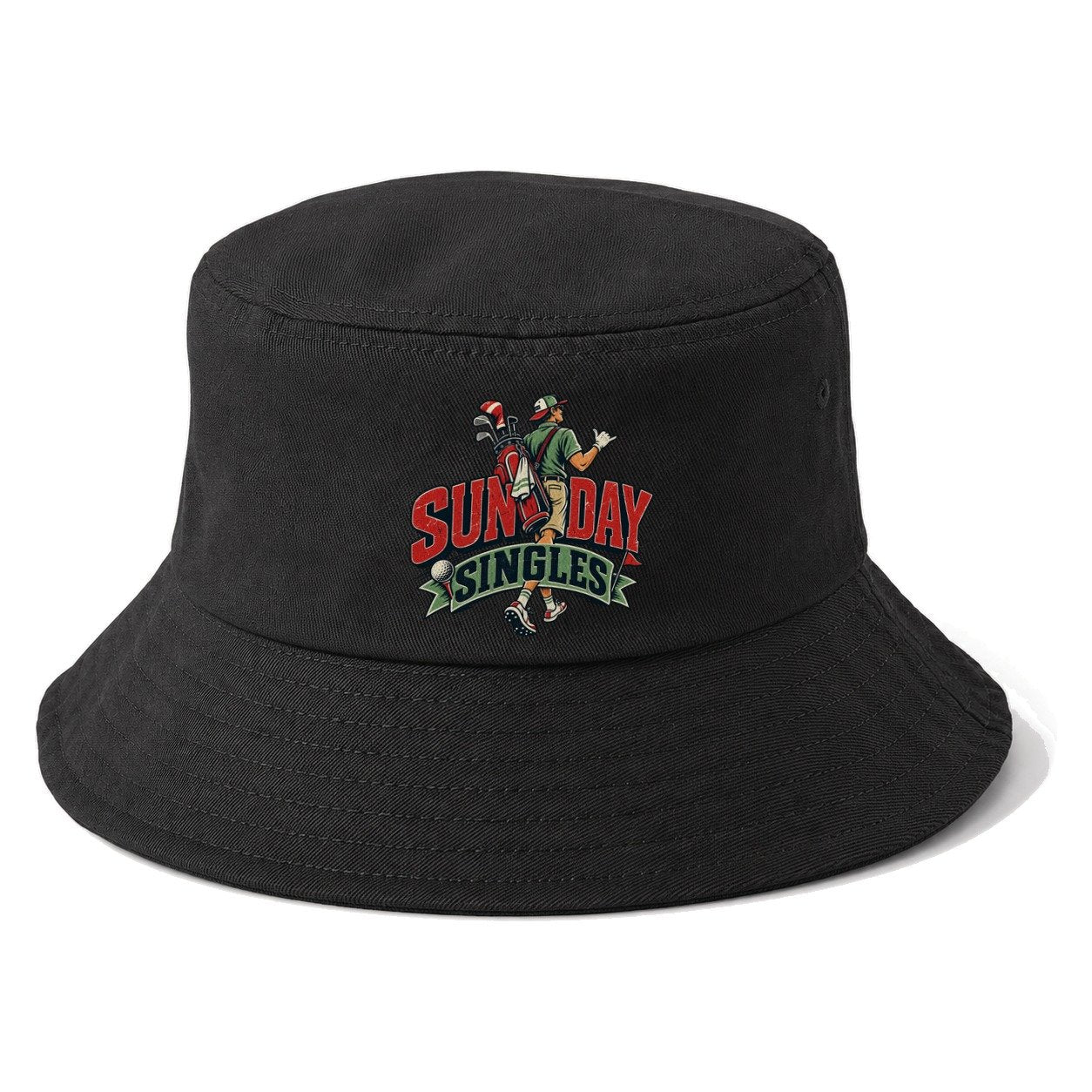Sunday Singles Golf Life Bucket Hat – Black