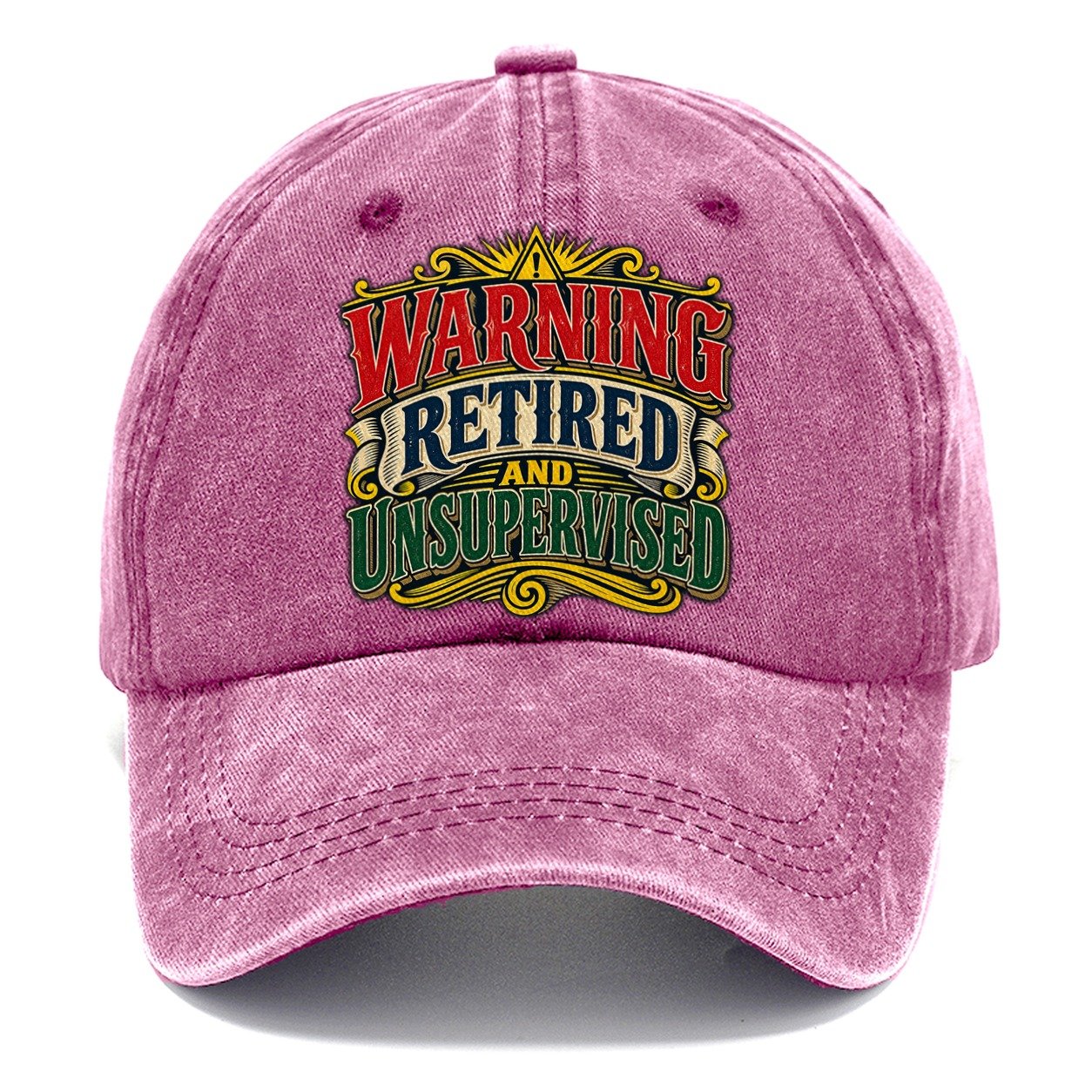 Warning Retired And Unsupervised Retired Living Classic Cap – Dusty Rose
