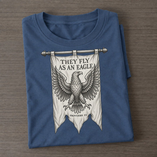 They Fly As An Eagle Beast And Banner Classic T-shirt – Twilight Navy