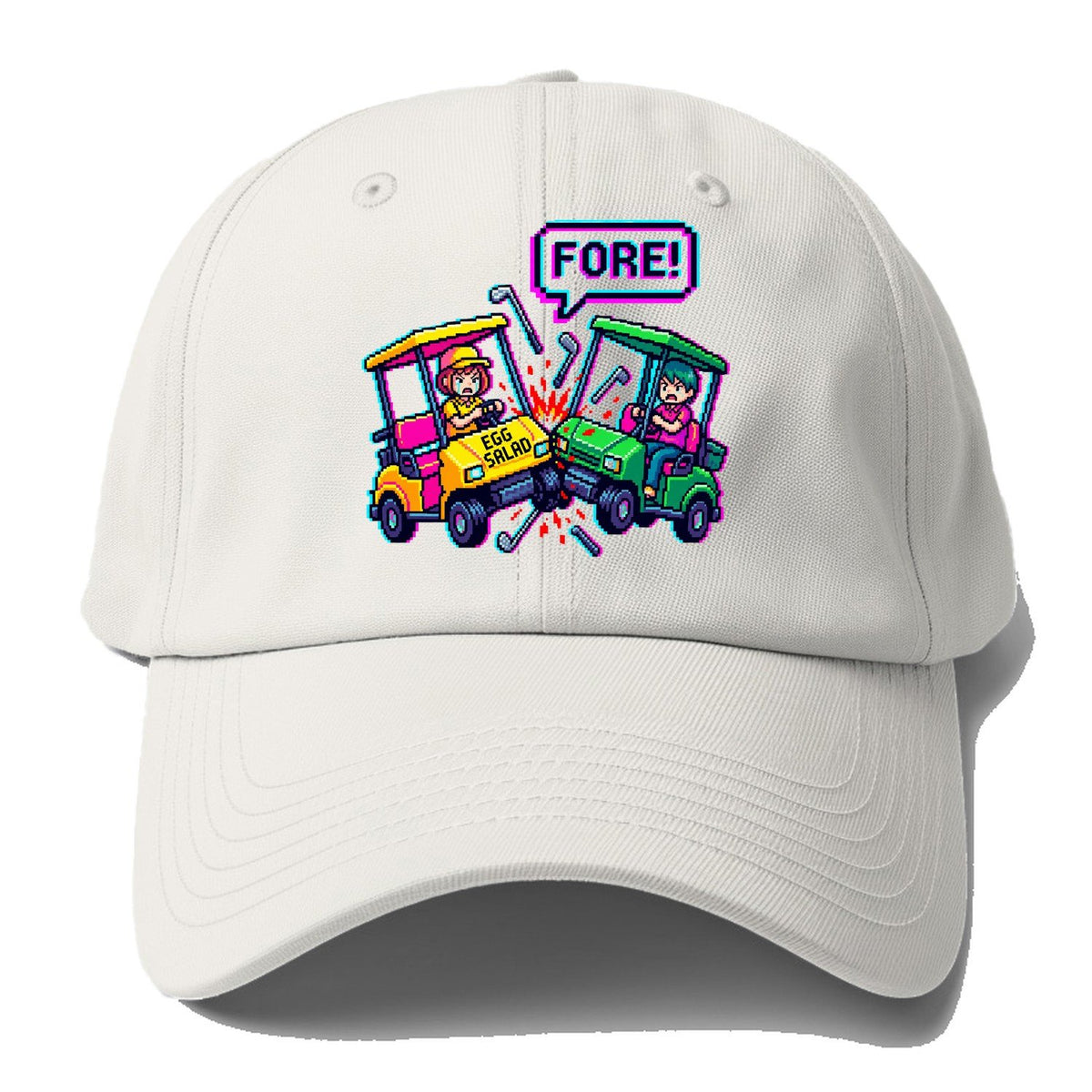Fore Egg Salad Golf Baseball Cap – Off White