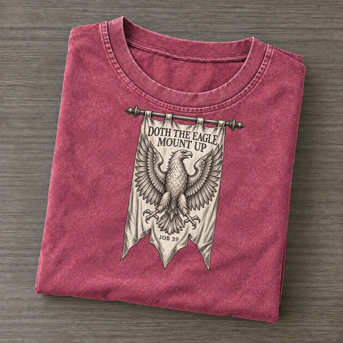 Doth The Eagle Mount Up Beast And Banner Vintage T-shirt – Raspberry