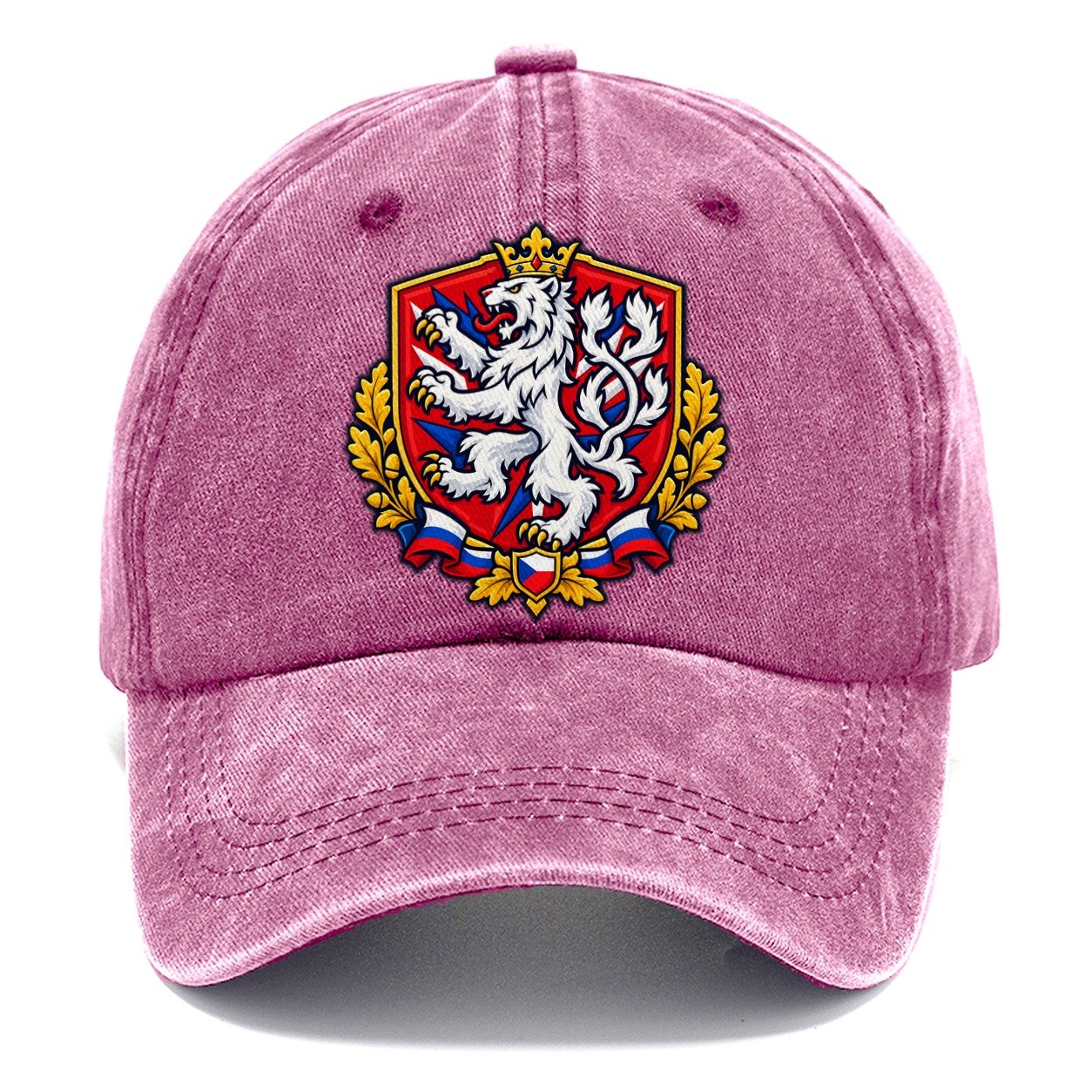 Czech Republic Heraldic Crest Country Logos Classic Cap – Dusty Rose