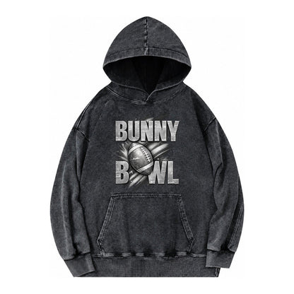 Bunny Bowl Vintage Washed Hoodie – Black