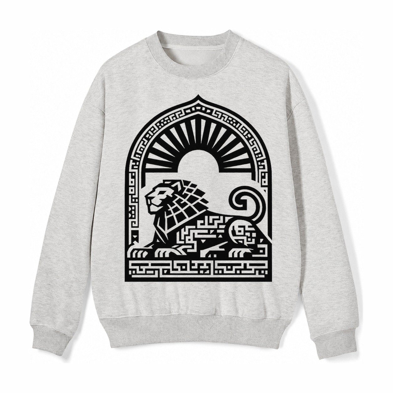 Persian Lion Arch Fleece Sweatshirt – Light Gray