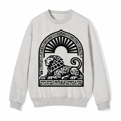 Persian Lion Arch Fleece Sweatshirt – Light Gray