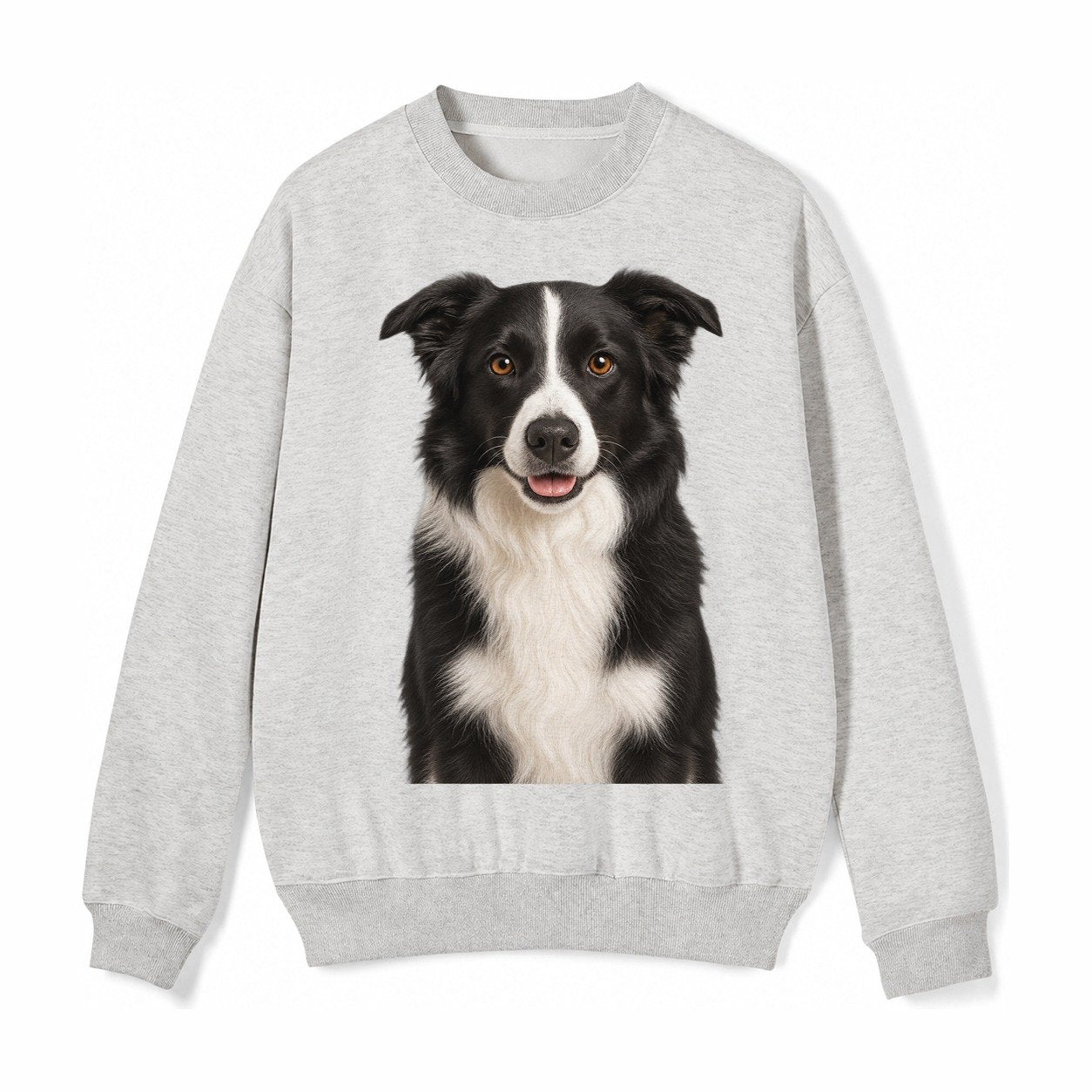 Border Collie Intelligent Companion Fleece Sweatshirt – Light Gray