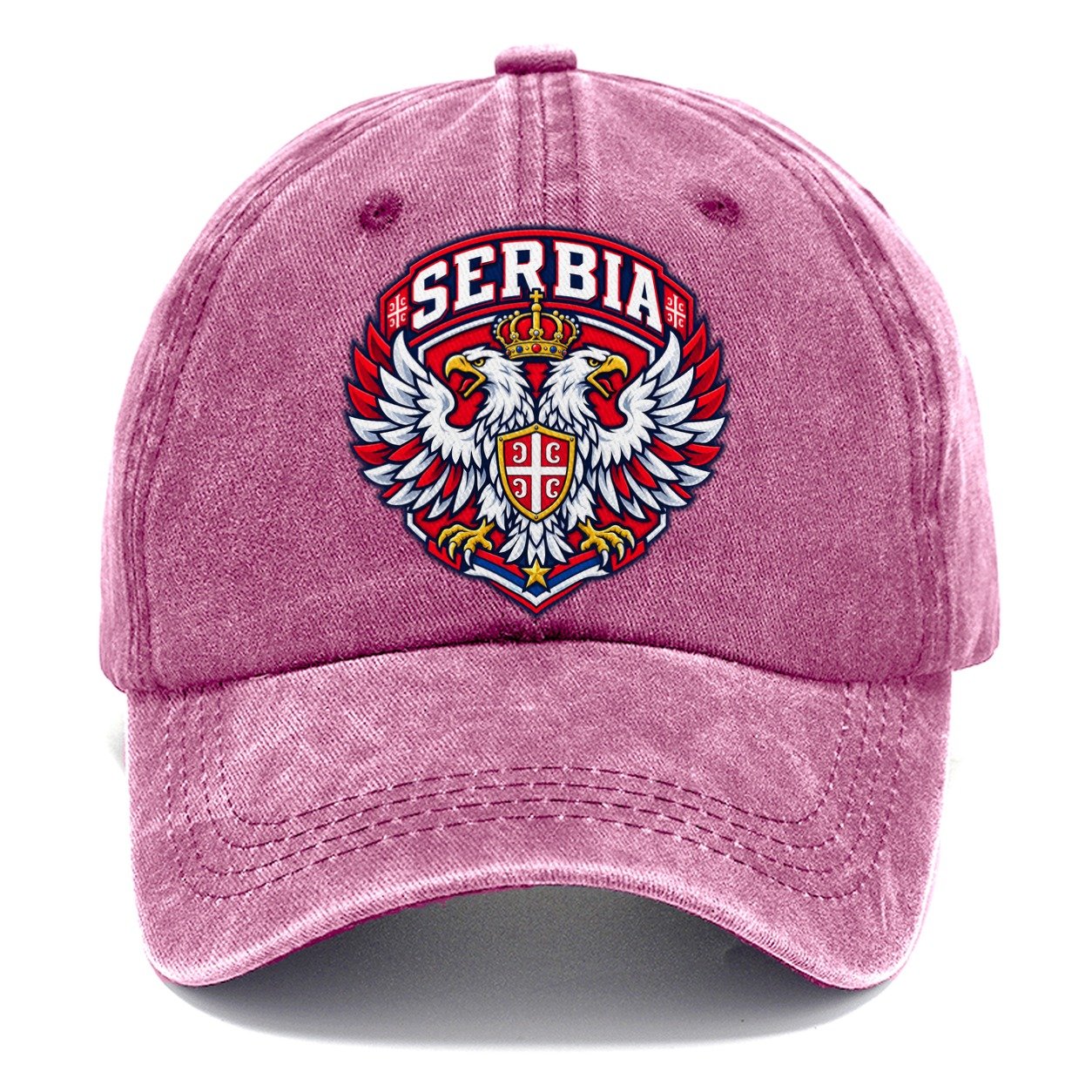 Serbia Retro Badge Country Logos Classic Cap – Dusty Rose