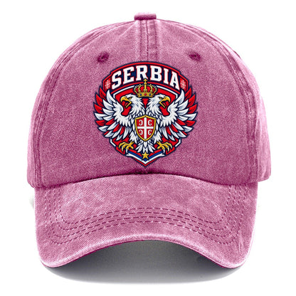 Serbia Retro Badge Country Logos Classic Cap – Dusty Rose