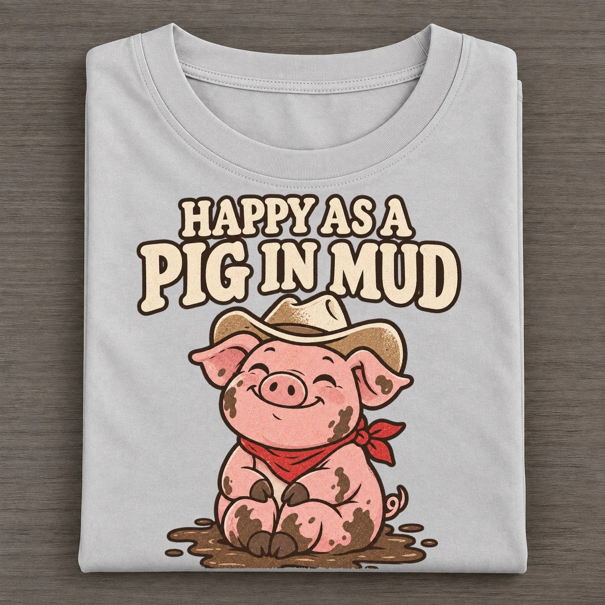 Happy As A Pig In Mud Well I Declare Classic T-shirt – Grey