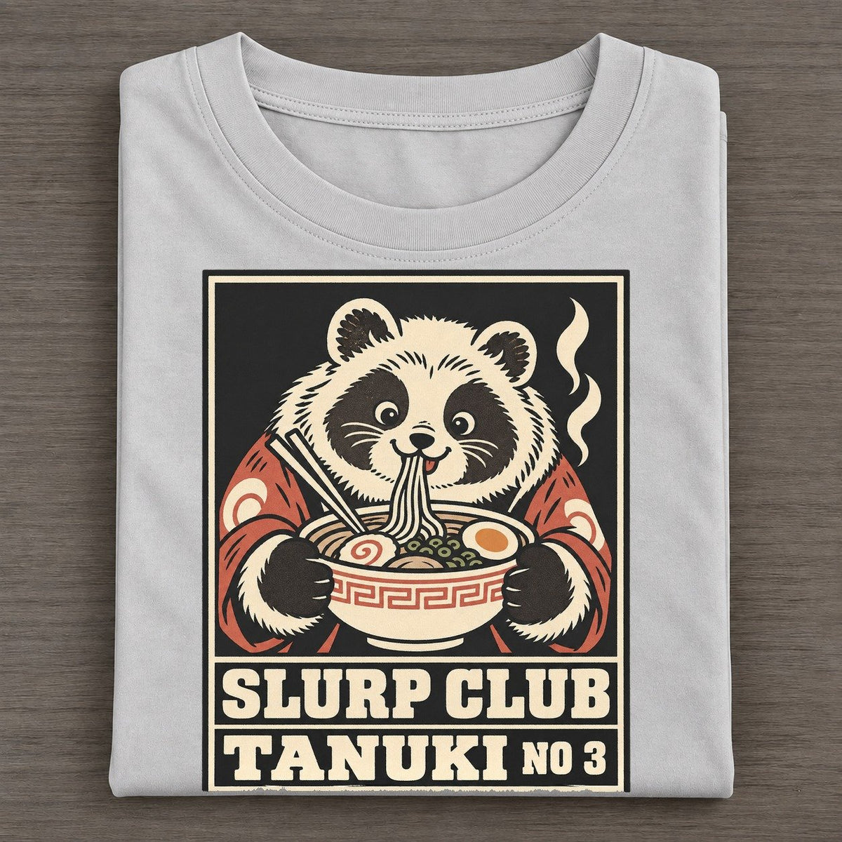 Tanuki Tonkotsu Slurp Club Classic T-shirt – Grey