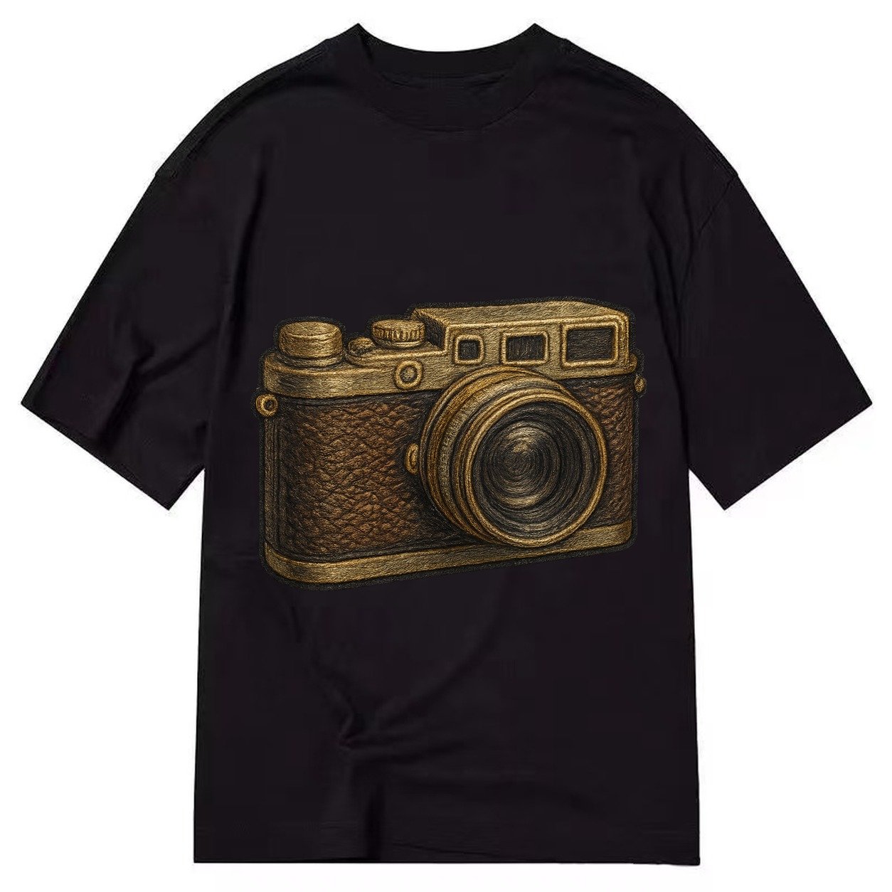 Film Camera Vintage 35mm Camera With Leather And Chrome Classic T-shirt – Black