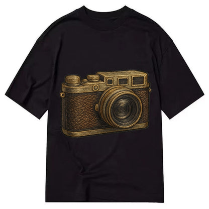 Film Camera Vintage 35mm Camera With Leather And Chrome Classic T-shirt – Black