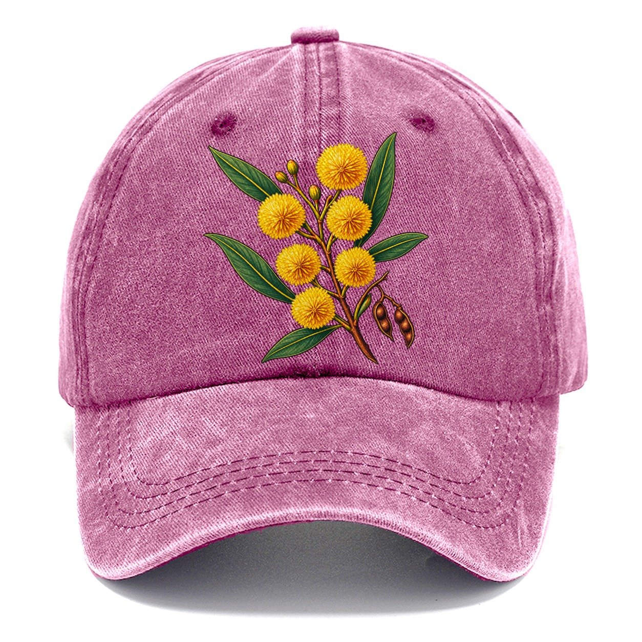 Golden Wattle Flowering Sprig Australia Cultural Icons Classic Cap – Dusty Rose