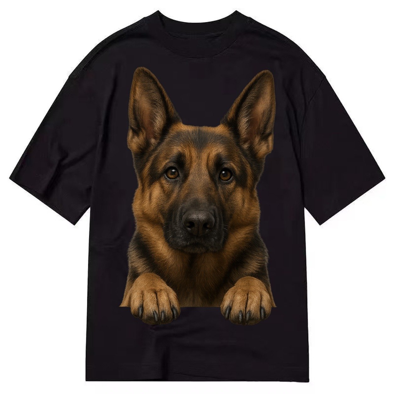 German Shepherd Alert Pointed Ears Intelligent Brown Eyes Bl Classic T-shirt – Black