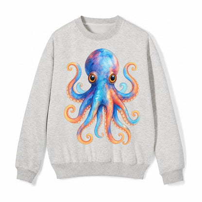 Octopus Cute Fleece Sweatshirt – Light Gray