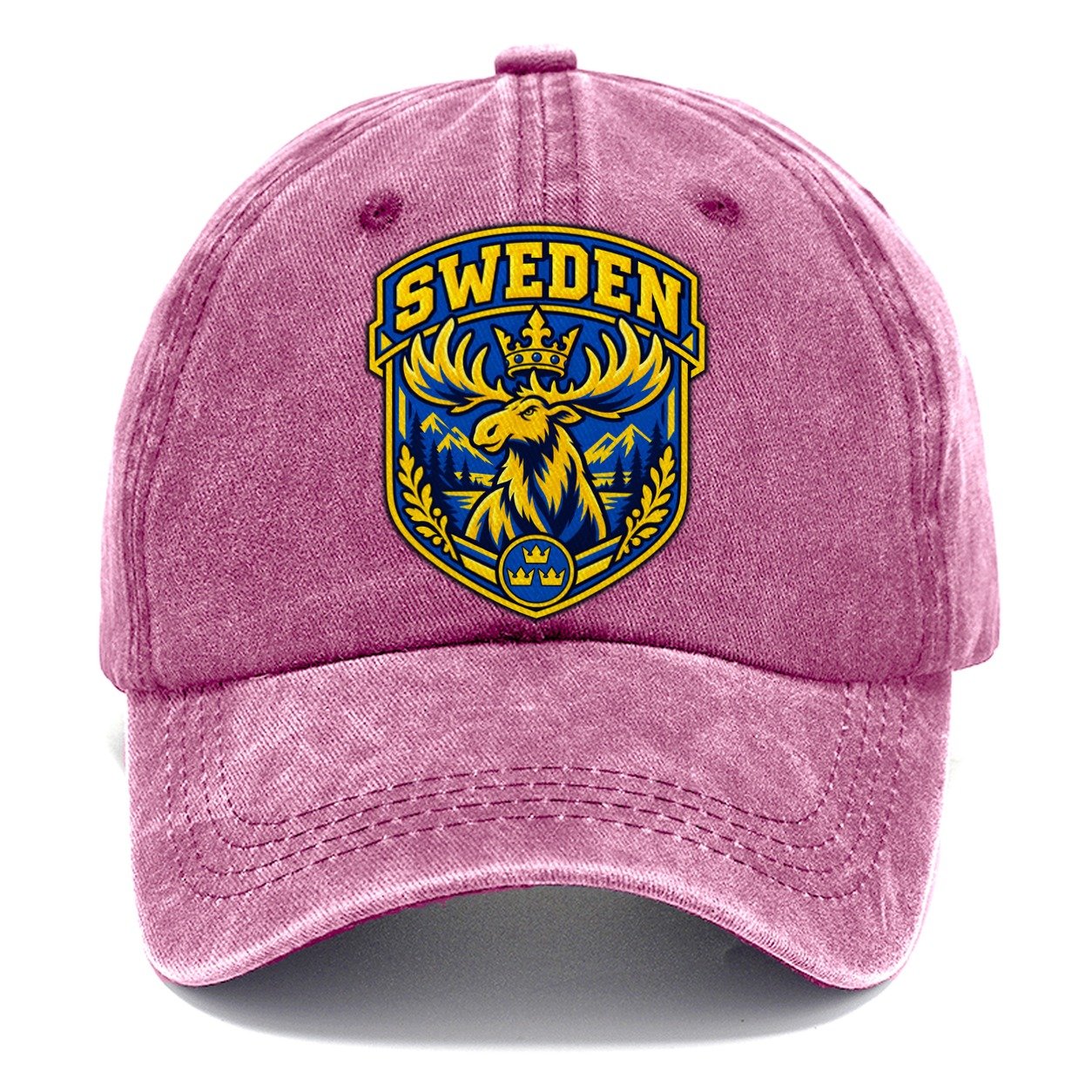 Sweden Retro Badge Country Logos Classic Cap – Dusty Rose
