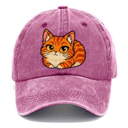 Orange Tabby Loafing Peeking Cats Classic Cap – Dusty Rose
