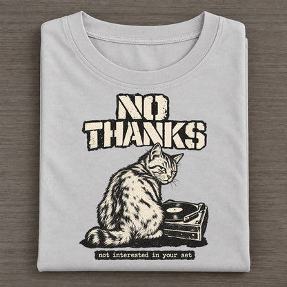 No Thanks Alley Cat Records Classic T-shirt – Grey