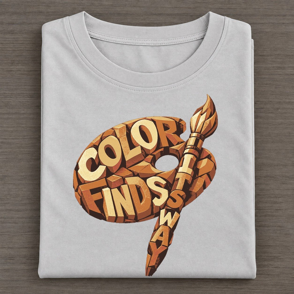Brush Palette Arc Letter Sculpture Classic T-shirt – Grey