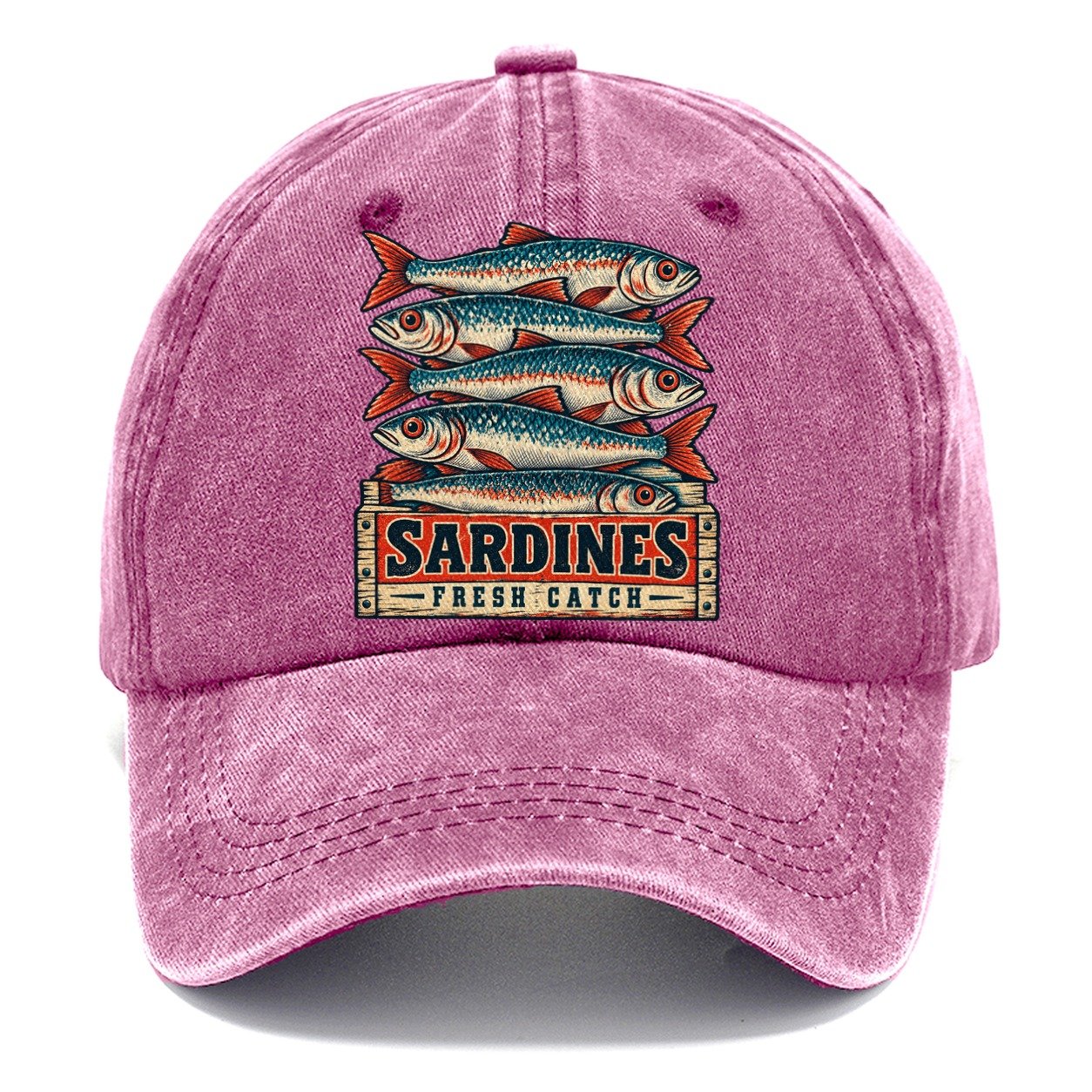 Sardine Crate Label Fishing Club Classic Cap – Dusty Rose