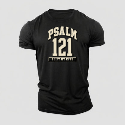 Psalm 121 Varsity Chapel Varsity Cotton T-Shirt – Black