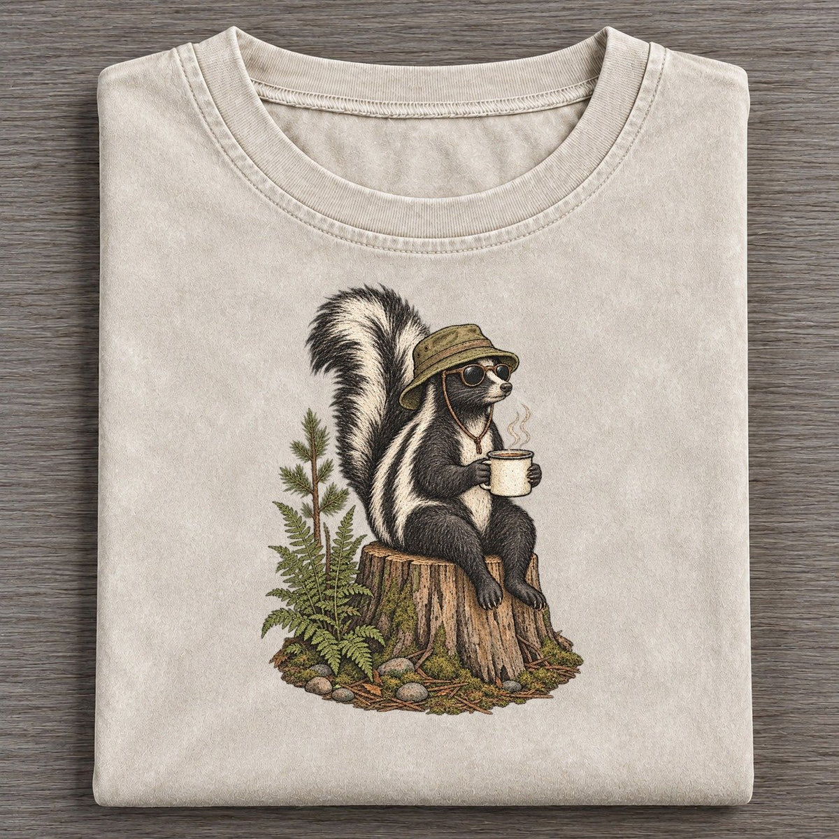 Skunk Campfire Slow Camp Club Vintage T-shirt – Off White