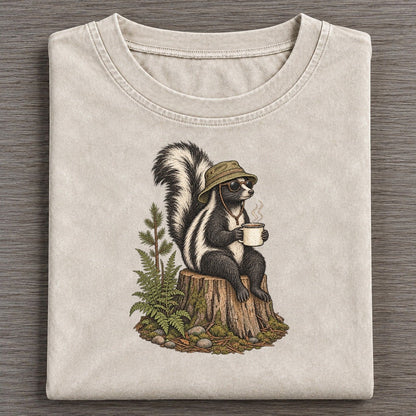 Skunk Campfire Slow Camp Club Vintage T-shirt – Off White