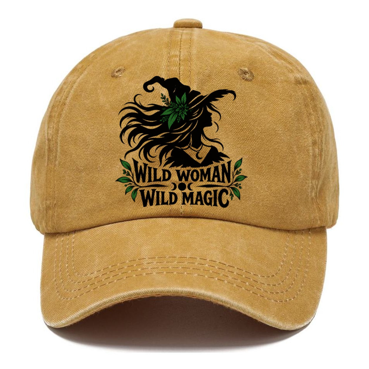 Wild Woman Wild Magic Slogan Witch Magic Classic Cap – Golden Harvest