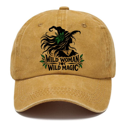 Wild Woman Wild Magic Slogan Witch Magic Classic Cap – Golden Harvest