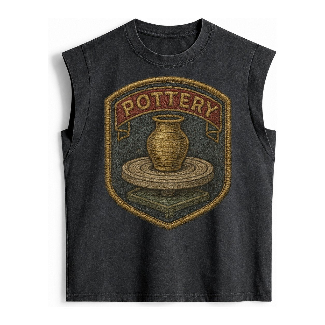 Pottery Wheel Vintage Washed Tank – Black