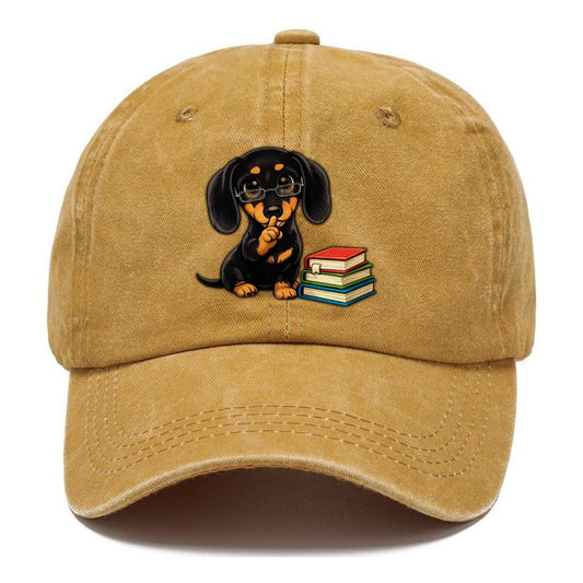 Dachshund Librarian Shushing World Classic Cap – Golden Harvest