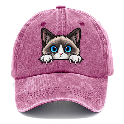 Snowshoe Cat Peeking Peeking Cats Classic Cap – Dusty Rose