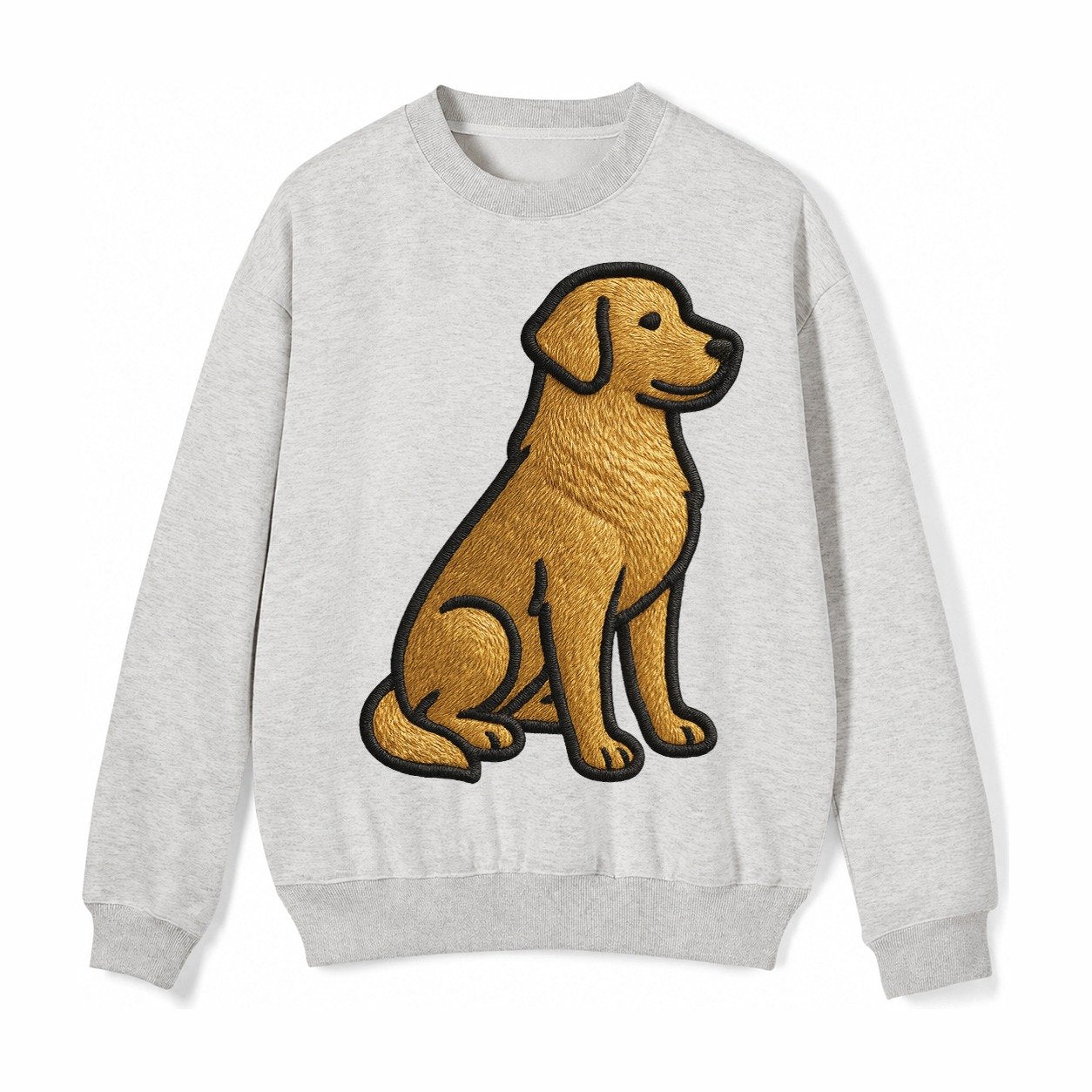 Golden Retriever Contemporary Geometri Fleece Sweatshirt – Light Gray