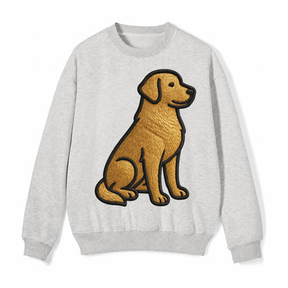 Golden Retriever Contemporary Geometri Fleece Sweatshirt – Light Gray