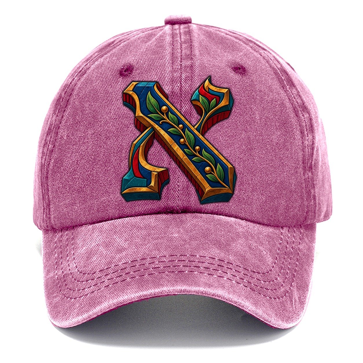 Aleph Letter Monogram Judaism Heritage Classic Cap – Dusty Rose
