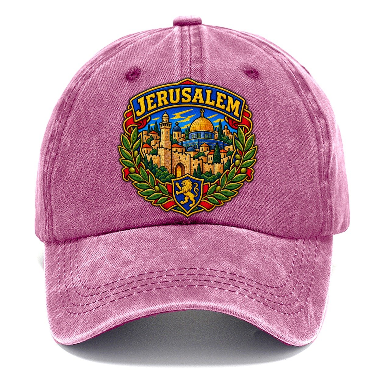Skyline With Jerusalem Arc Jerusalem Classic Cap – Dusty Rose