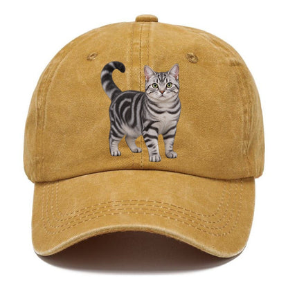 American Shorthair Standing Three Quarter Realistic Cat Portrait Classic Cap – Golden Harvest