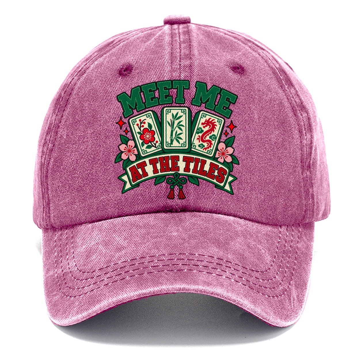 Meet Me At The Tiles Mahjong Game Night Classic Cap – Dusty Rose