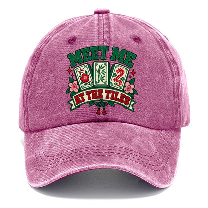 Meet Me At The Tiles Mahjong Game Night Classic Cap – Dusty Rose