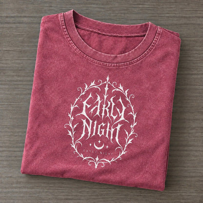 Early Night Unreadable Feelings Vintage T-shirt – Raspberry