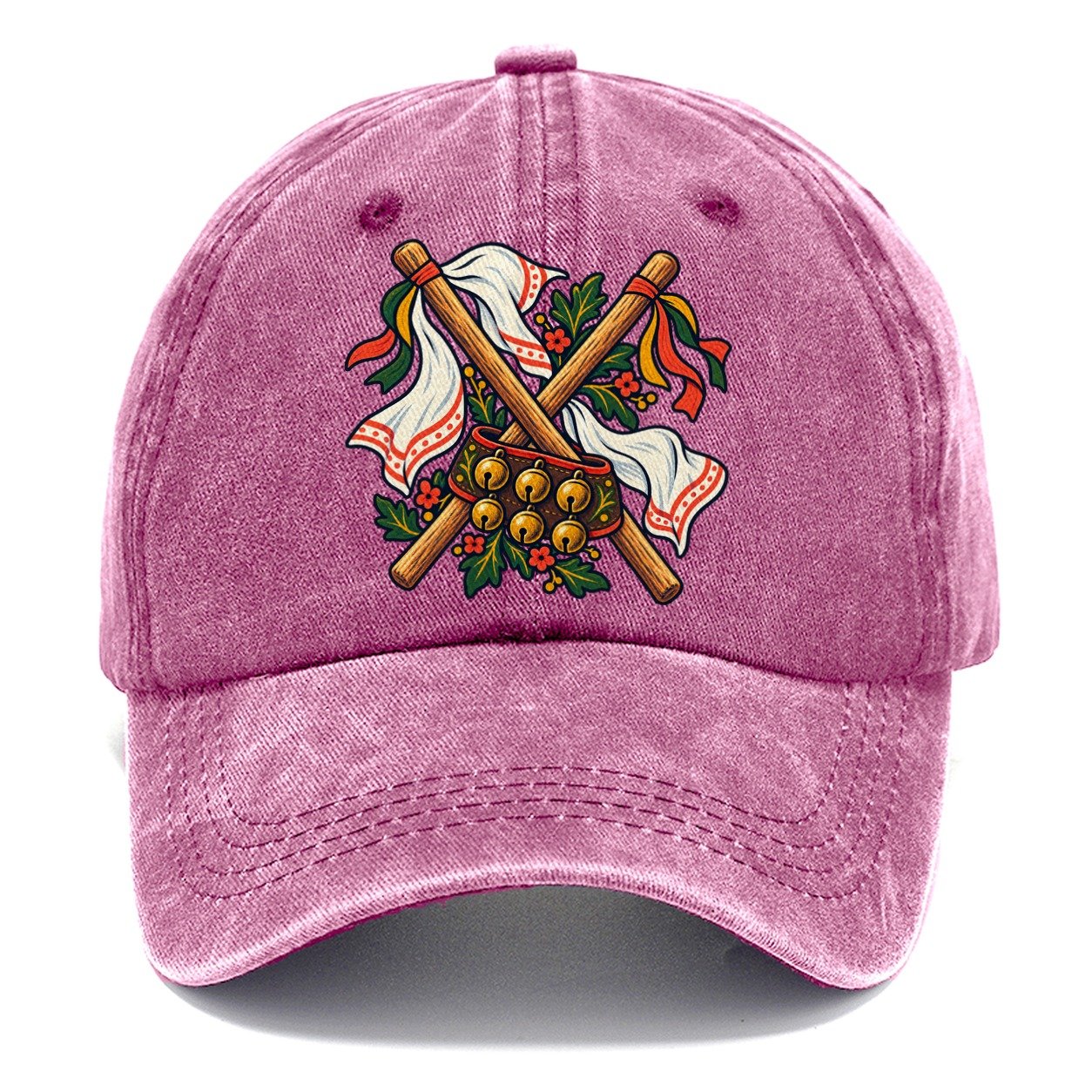 Morris Dance Bells Sticks And Handkerchiefs Uk Culture Heritage Classic Cap – Dusty Rose