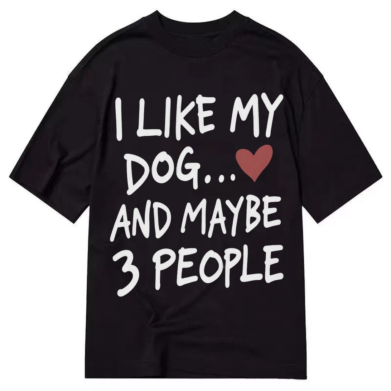 I Like My Dog And Maybe 3 People Classic T-shirt – Black