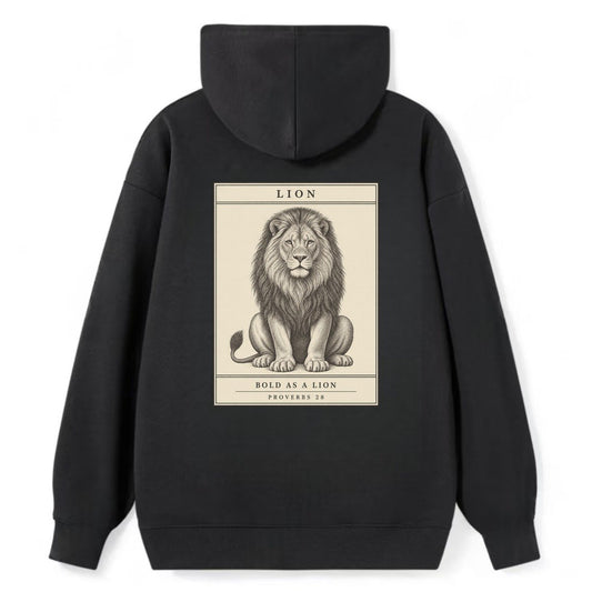 Lion Specimen Plate Creature Canticle Classic Pullover Hoodie – Black