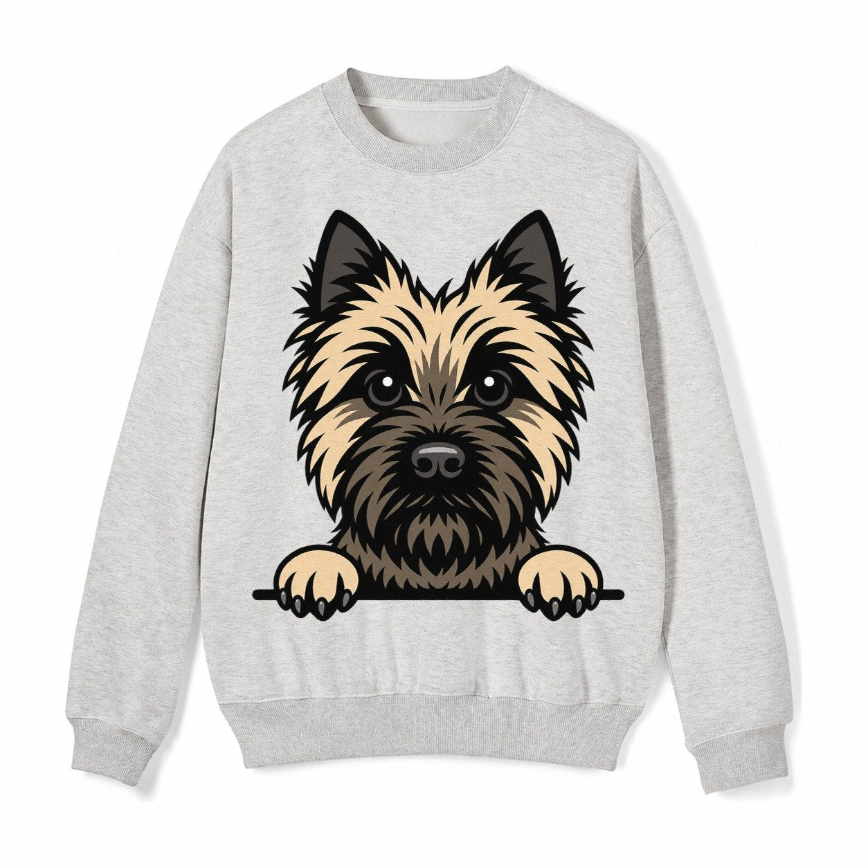 Cairn Terrier Wheaten Colored Pose Fleece Sweatshirt – Light Gray