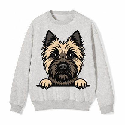 Cairn Terrier Wheaten Colored Pose Fleece Sweatshirt – Light Gray