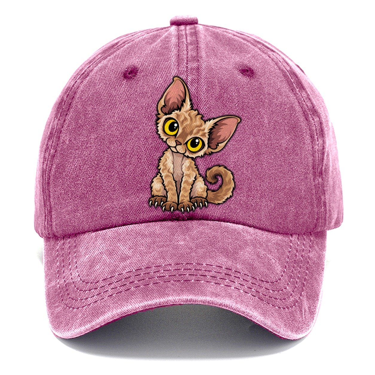 Devon Rex Head Tilt Peeking Cats Classic Cap – Dusty Rose