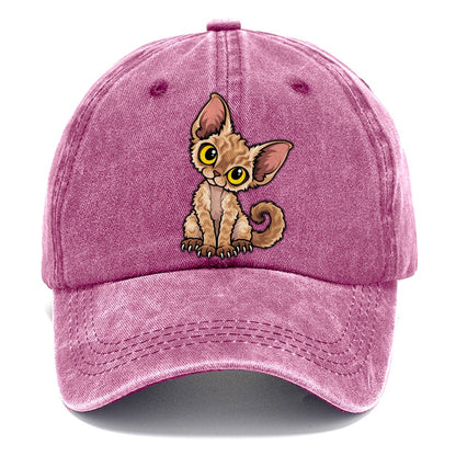 Devon Rex Head Tilt Peeking Cats Classic Cap – Dusty Rose