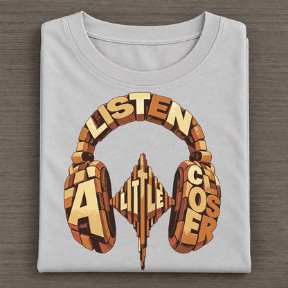 Headphone Pulse Letter Sculpture Classic T-shirt – Grey